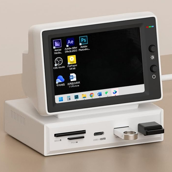 Hagibis 3.5" Mini Display and USB-C Hub - Retro-inspired tech gadgets