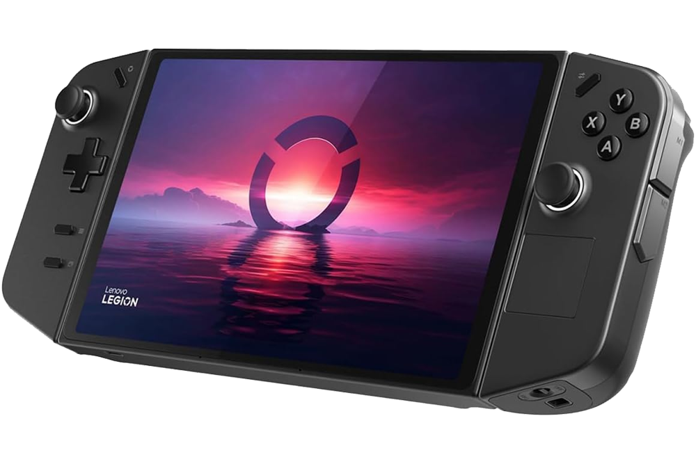 A front view of the Lenovo Legion Go handheld gaming PC.